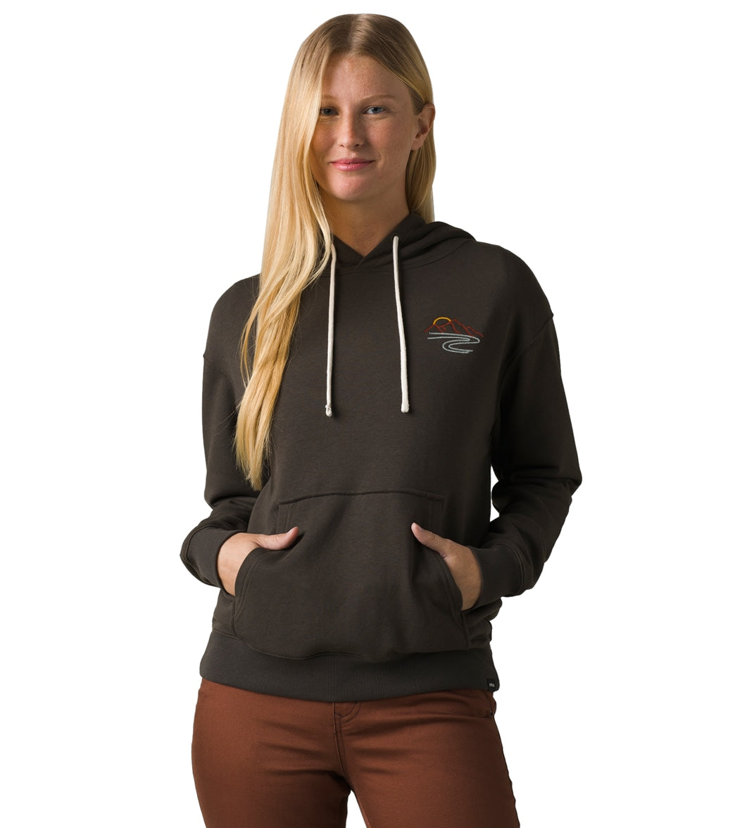 prAna Organic Graphic Hoodie - Washed Black Mountain Cotton Pillover