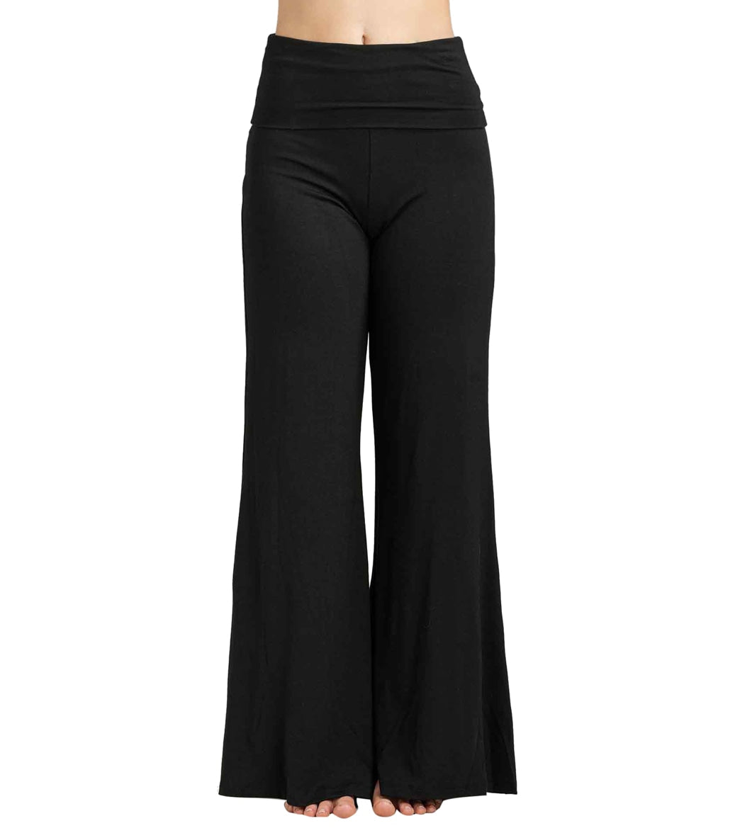 UKAP Women Yoga Pants Wide Leg Trousers High Waist Palazzo Pant Stretch  Sport Bottoms Black XL