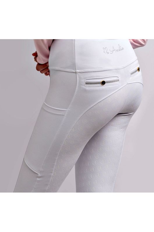 Amélie 'Sculpt' Full Seat Tights - Competition White - Canterbury Saddlery
