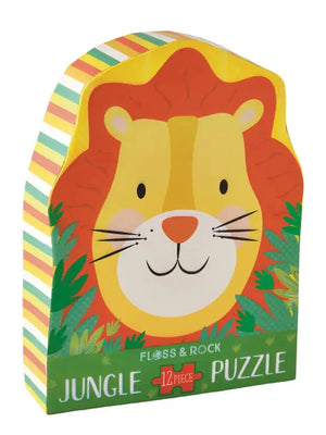 Lion 12pc Shaped Jigsaw with Shaped Box - Posh Tots Children's Boutique