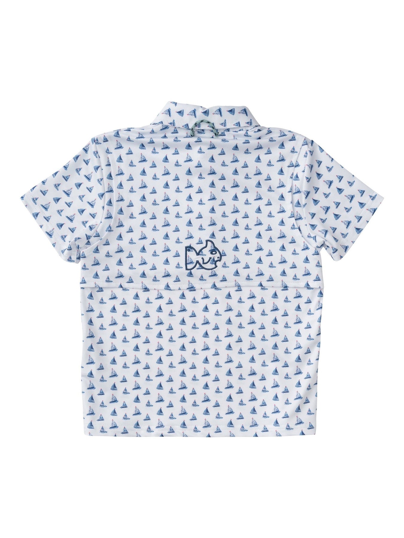 Short Sleeve Fishing Shirt - Aqua Tuna Allover Print