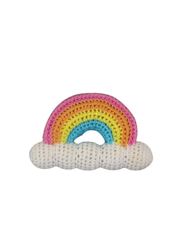 Cotton Candy Unicorn Organic Natural Rubber Rattle with Crinkle