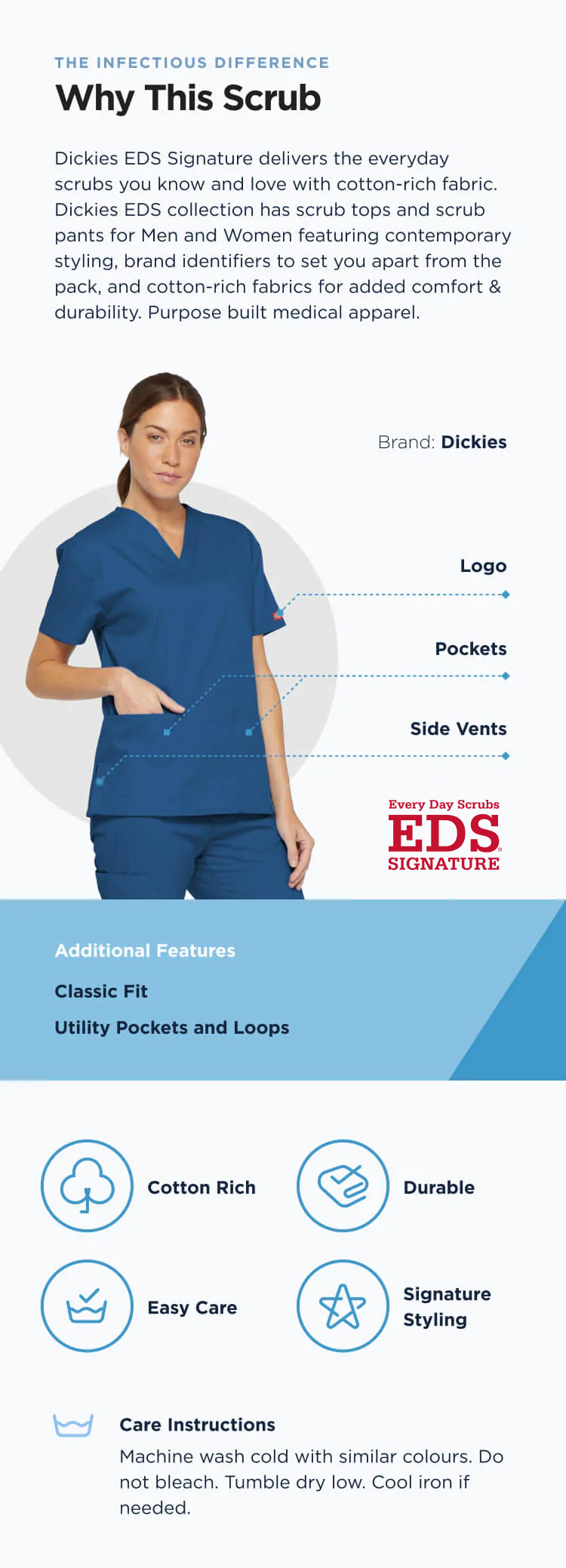 Dickies® Unisex EDS Signature 2-Pocket Natural-Rise Drawstring Scrub Pants