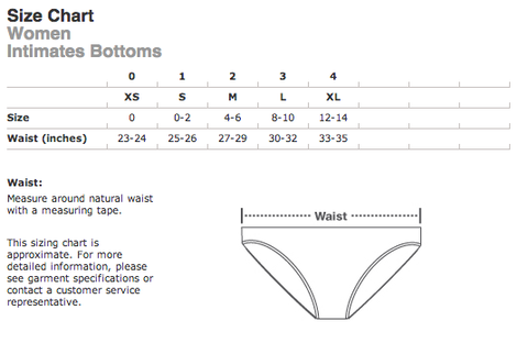 American Apparel Measurement Chart