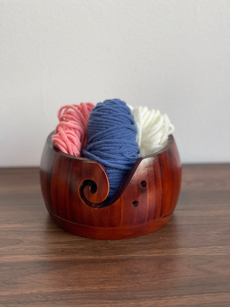 Wooden Yarn Bowl crafted for Portable Yarn Storage Bowl Knitting