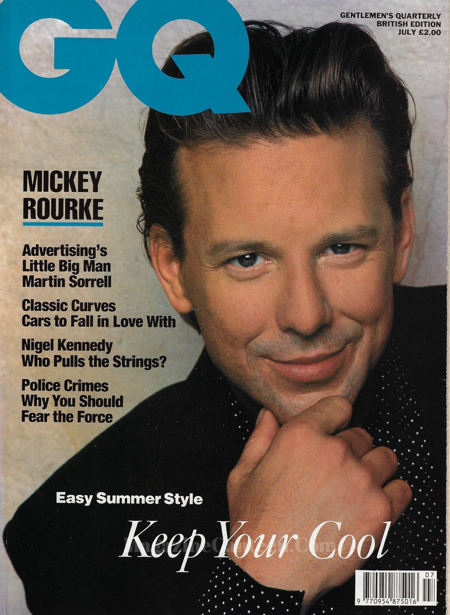 GQ Magazine July 1990 - Mickey Rourke – magazine canteen