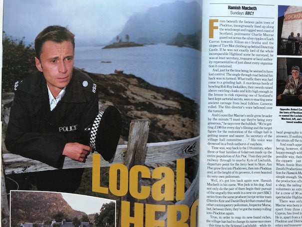 Radio Times Magazine Robert Carlyle Local Hero Magazine Canteen