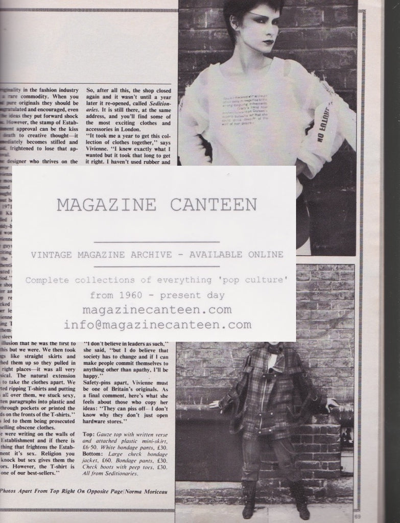 19 Magazine Punk Vivienne Westwood Debbie Juvenile Wilson Magazine Canteen
