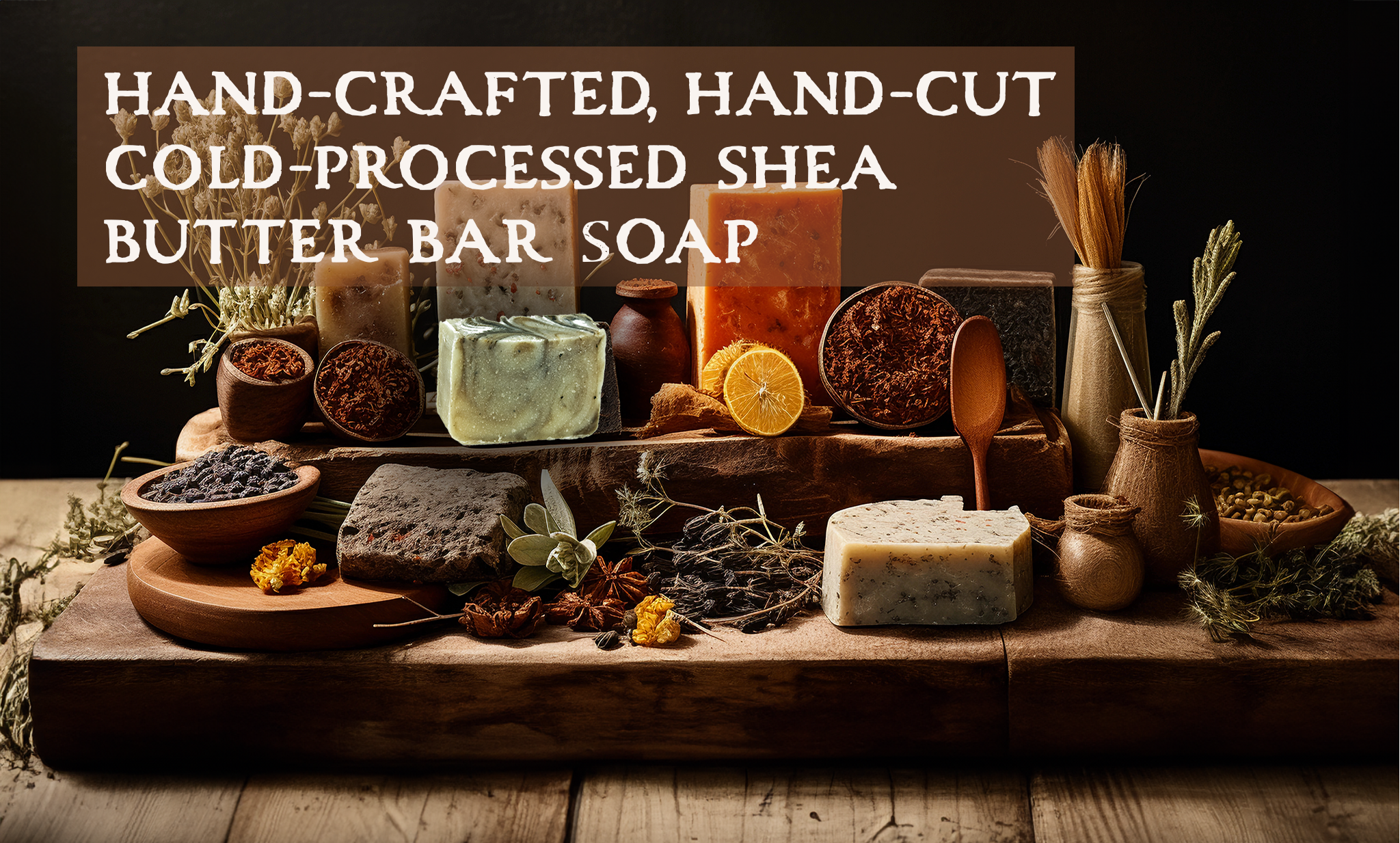 organic cold-processed, handmade, handcut, shea butter bar soap made with certified organic ingredients, plant-based botanicals and essential oils
