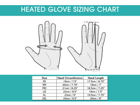 Mountain Lab Heated Glove Liner Size Chart
