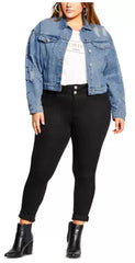 City Chic Studded Denim Jacket The Curvy Shop