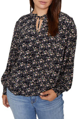 Sanctuary Tie Neck Floral Blouse The Curvy Shop