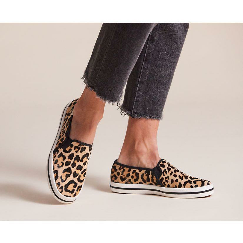 kate spade leopard slip ons