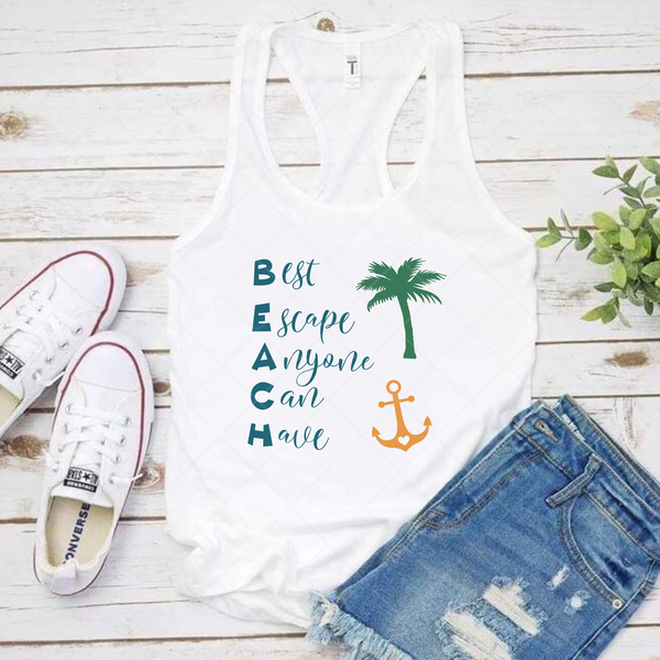 BEACH - Best Escape Anyone Can Have - SVG – DESIGNS NOOK