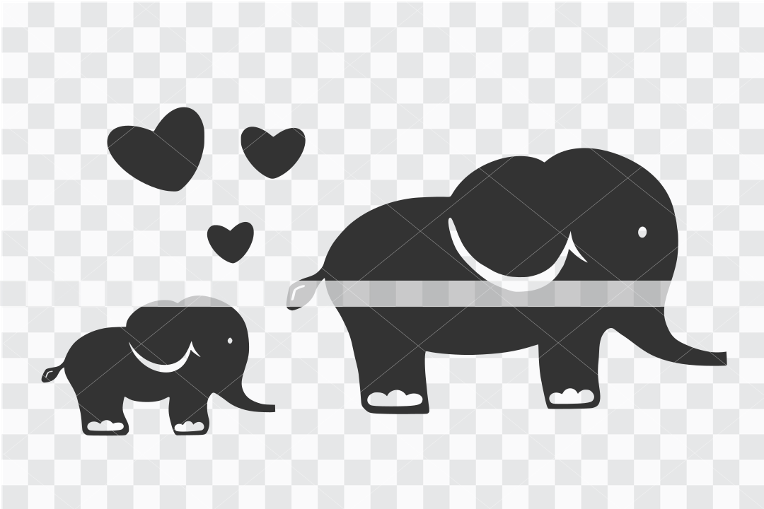 Download Mom And Baby Elephant Svg Designs Nook