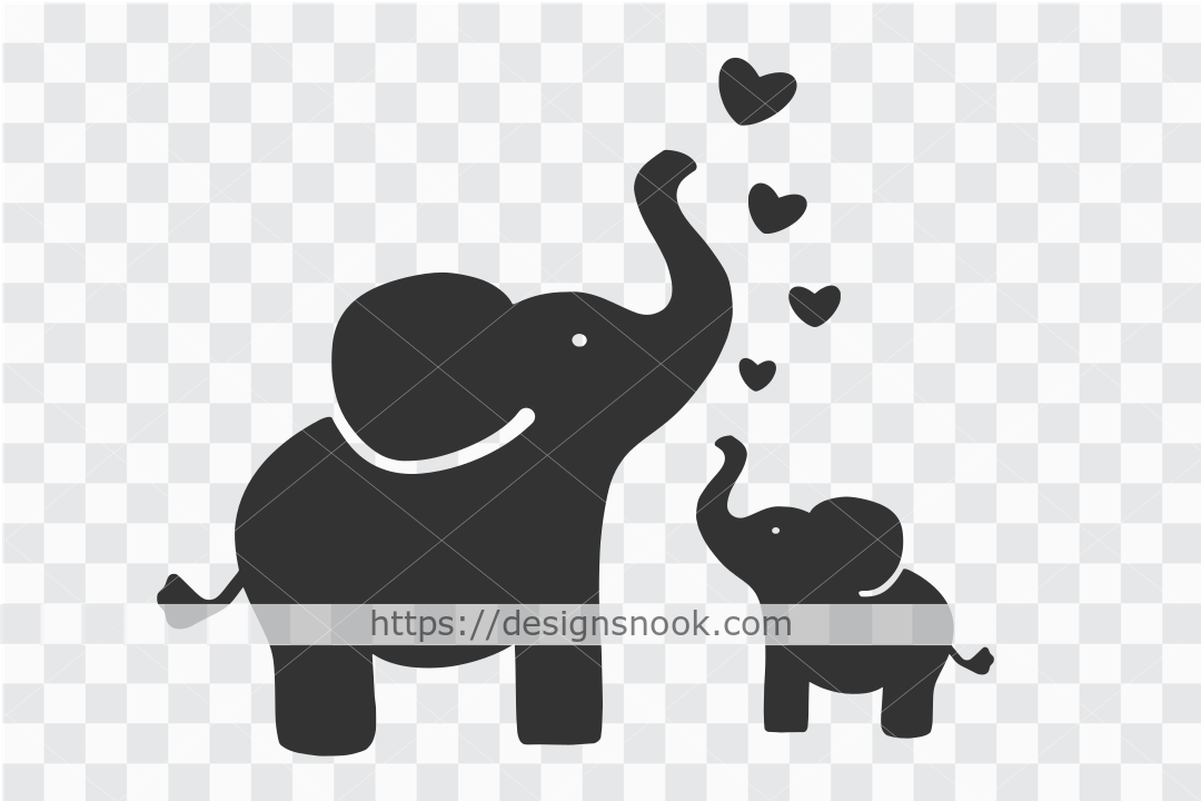 Download Mom And Baby Elephant Svg Designs Nook