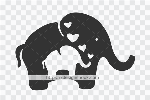 Mother And Baby Elephant Svg Cute Elephant Baby Shower Cut File Mom Designs Nook