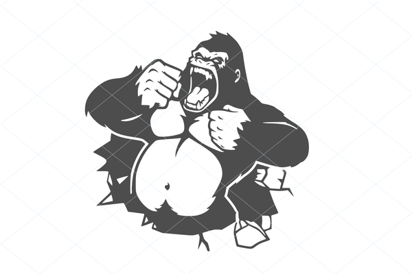 Realistic Black and White Gorilla Portrait Tattoo Drawing Stock  Illustration - Illustration of poster, tattoo: 304900684