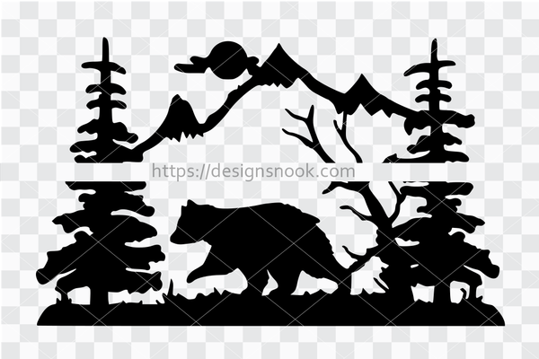 Free Free 68 Silhouette Mountain Scene Nature Svg SVG PNG EPS DXF File