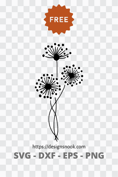 Beautiful flowers svg, flower cluster svg, dandelion svg, garden flowe