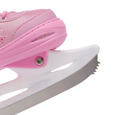 Pink adjustable figure ice skates with toe pick - Xino Sports