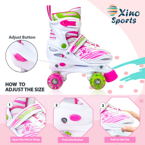 Adjustable light-up roller skates for kids - Xino Sports