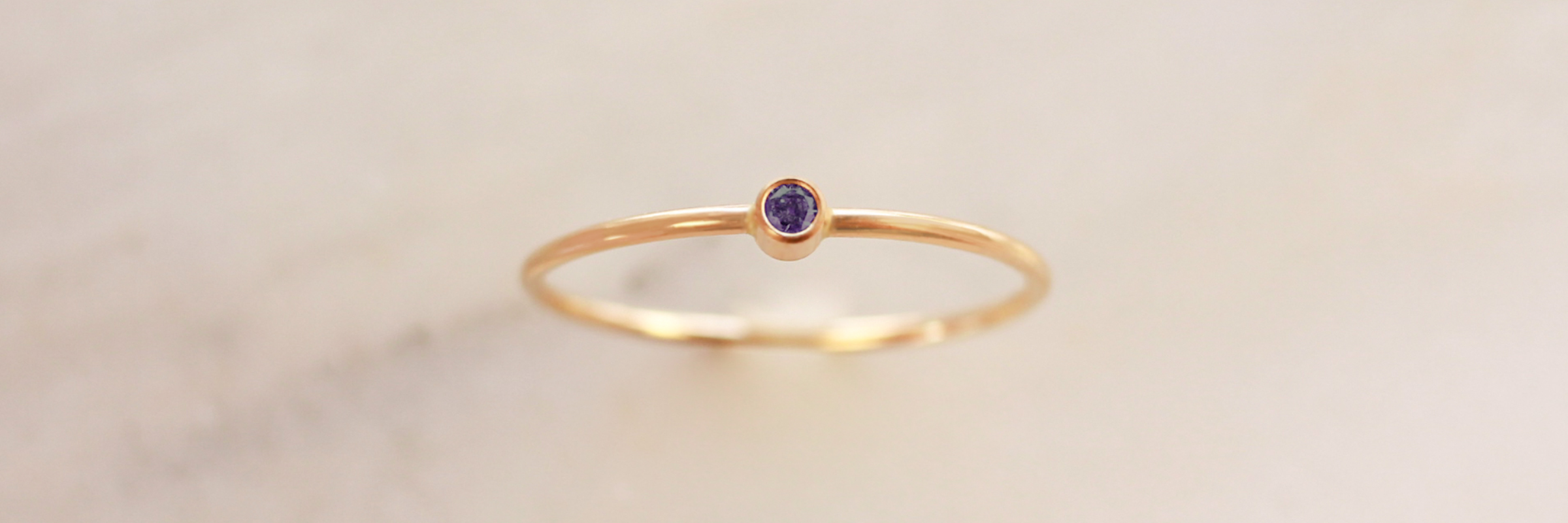 NOLIA Jewelry • Tiny February Birthstone Ring • Amethyst