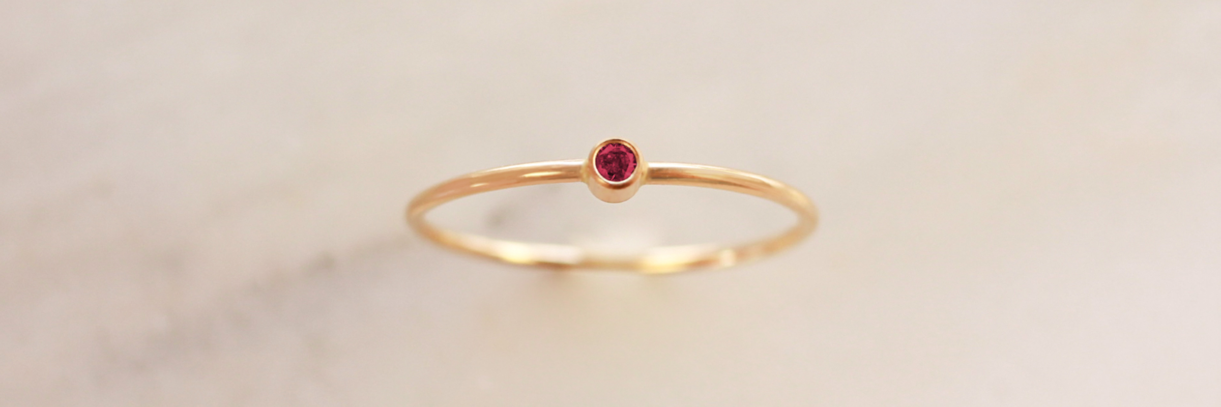 NOLIA Jewelry • Tiny July Birthstone Ring • Ruby