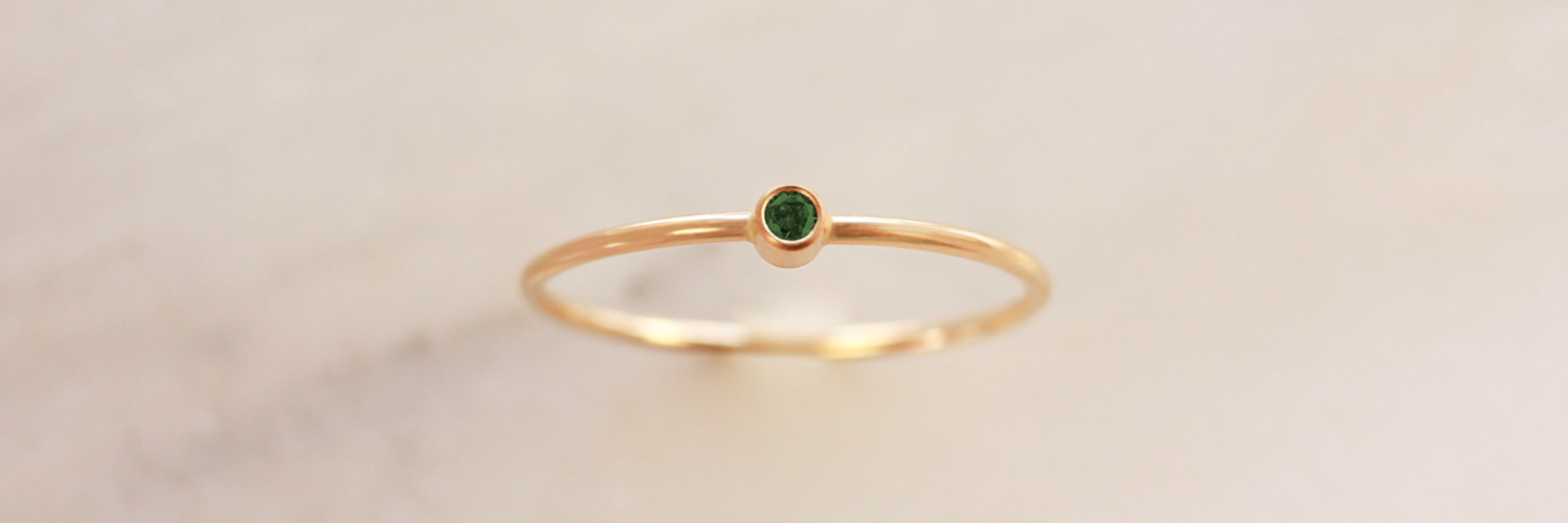 NOLIA Jewelry • Tiny May Birthstone Ring • Emerald