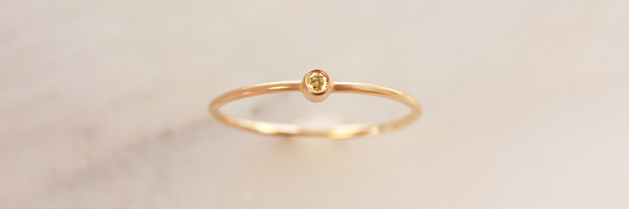 NOLIA Jewelry • Tiny November Birthstone Ring • Yellow Topaz