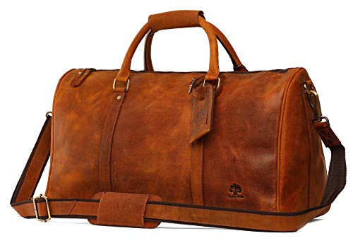 Leather Duffel Bags For Men Airplane Underseat Carry On Luggage By Rustictown