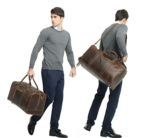 genuine leather duffel bag