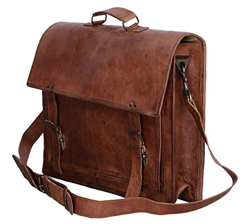 18 inch leather messenger laptop bag