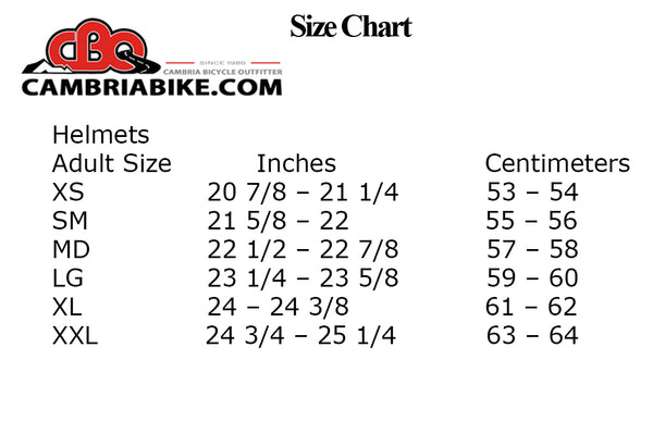 100 Aircraft Helmet Size Chart