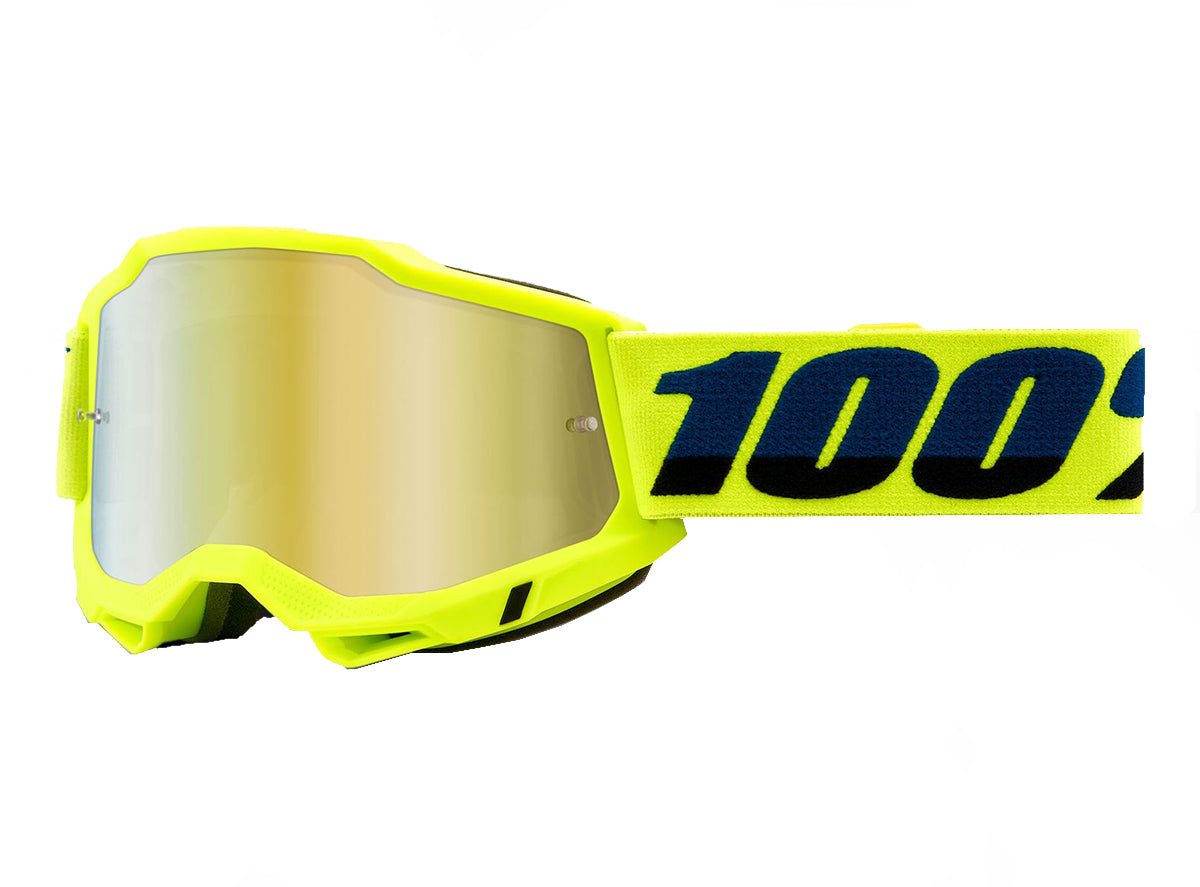 100% Accuri 2 Goggle - Fluo Yellow-Mirror Gold Lens | eBay