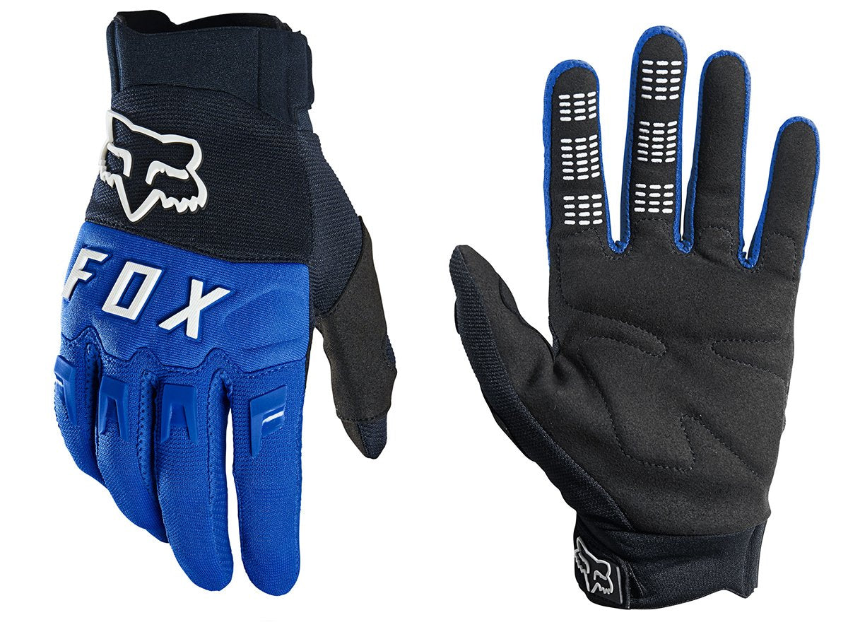 fox mtb gloves blue