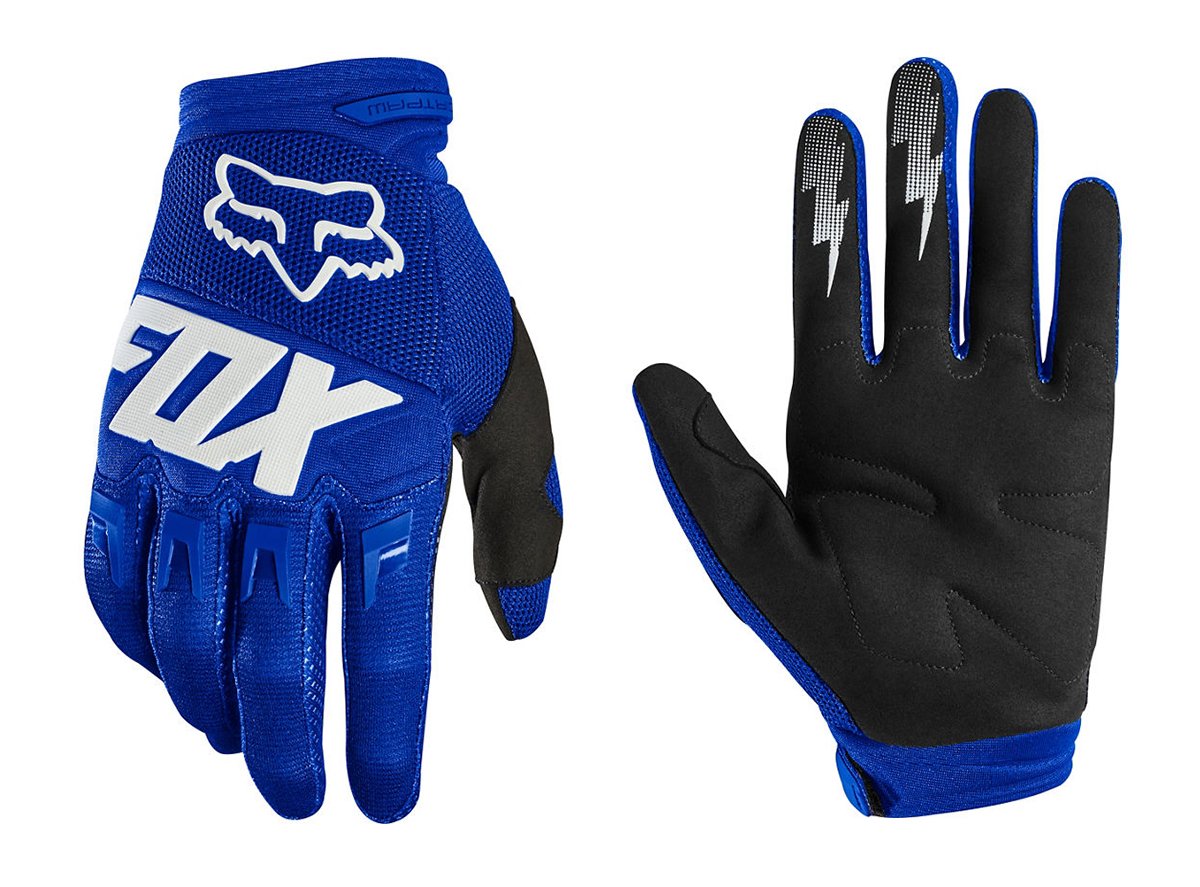 fox mtb gloves blue