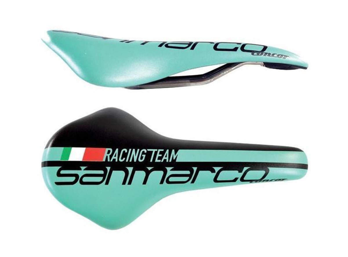 Selle San Marco Concor Saddle - Bianchi Team Edition - Black-Celeste