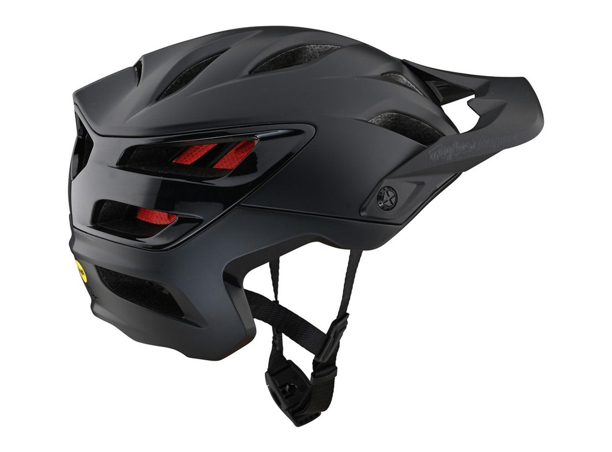 black and red mtb helmet