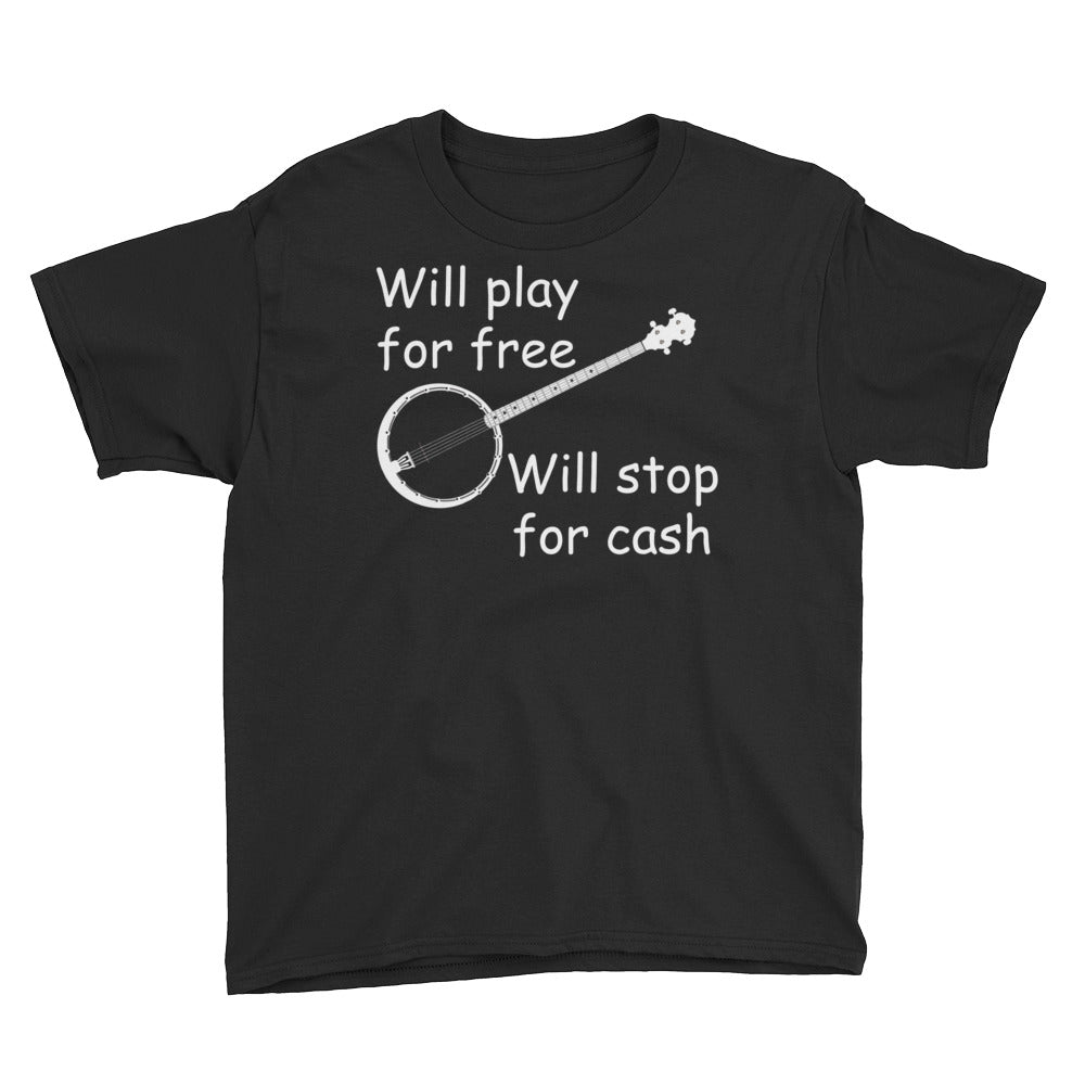 Banjo Bluegrass Players Funny Play for Free T-Shirt Youth XS-XL