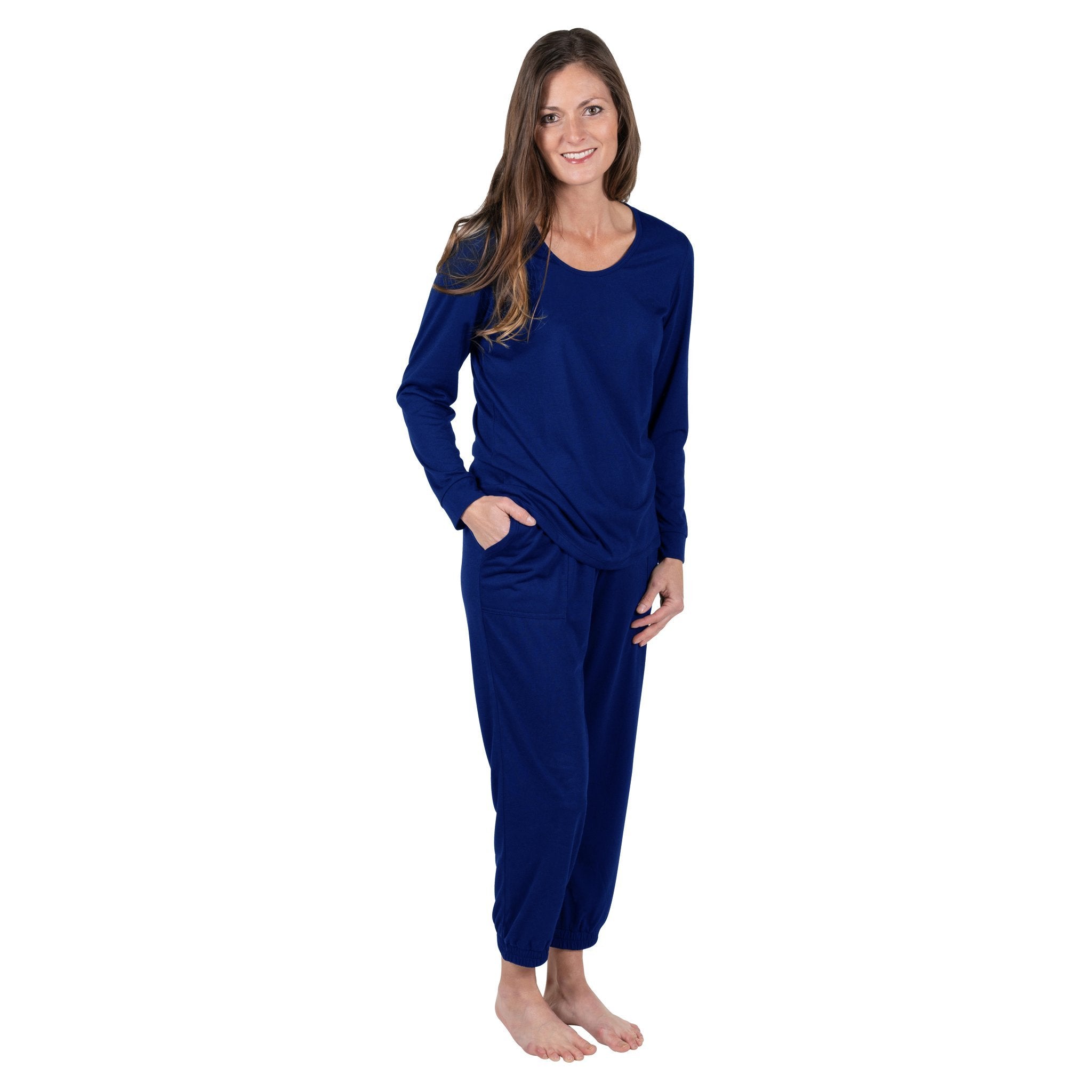 Image of Women's Moisture Wicking Long Sleeve Cuffed Pajama Set