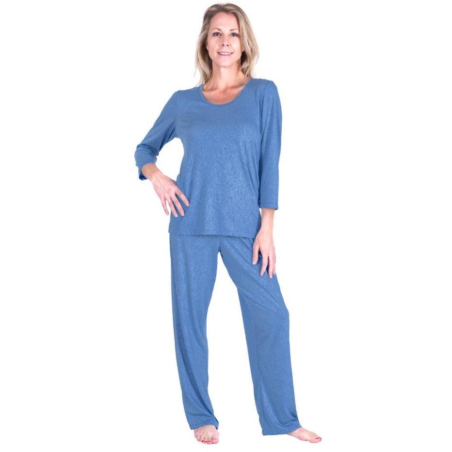 Women's Moisture Wicking Scoop Neck Pajama Set - 3/4 Sleeves