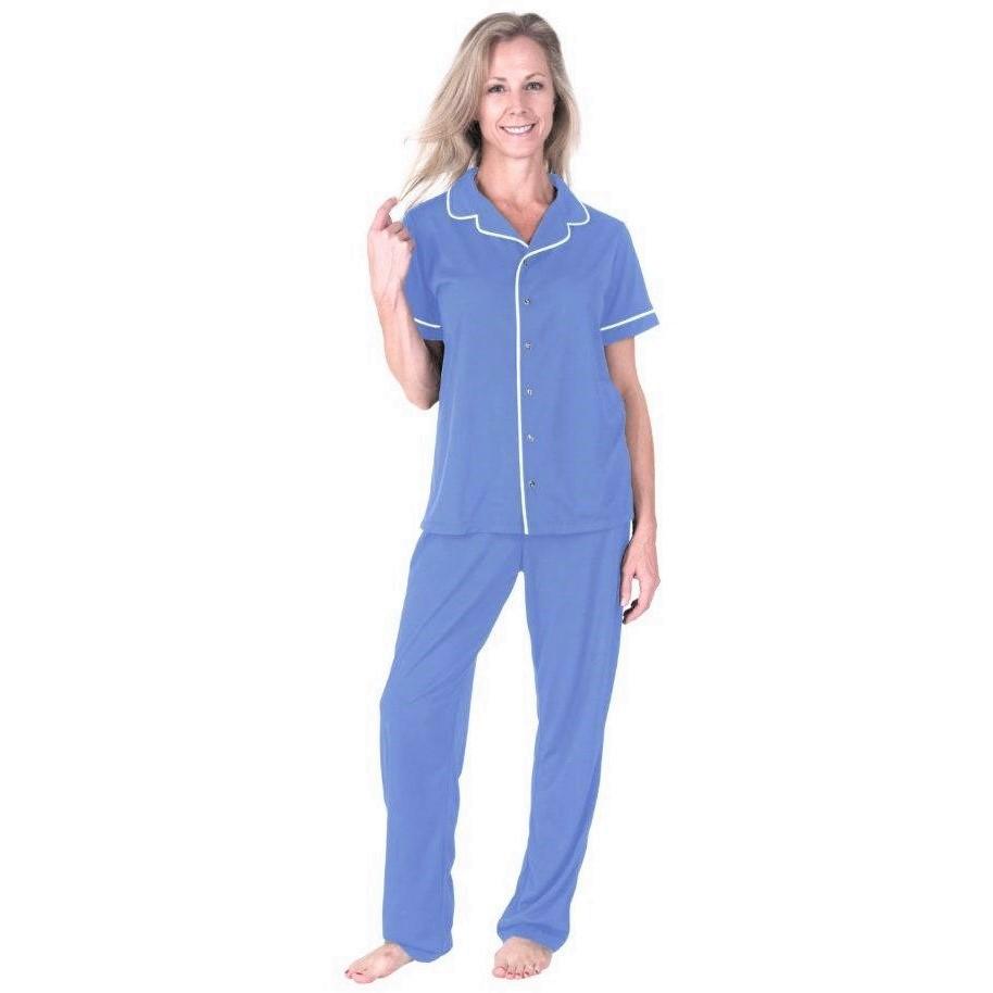 Image of Women's Moisture Wicking Short Sleeve Button Front Pajama Set