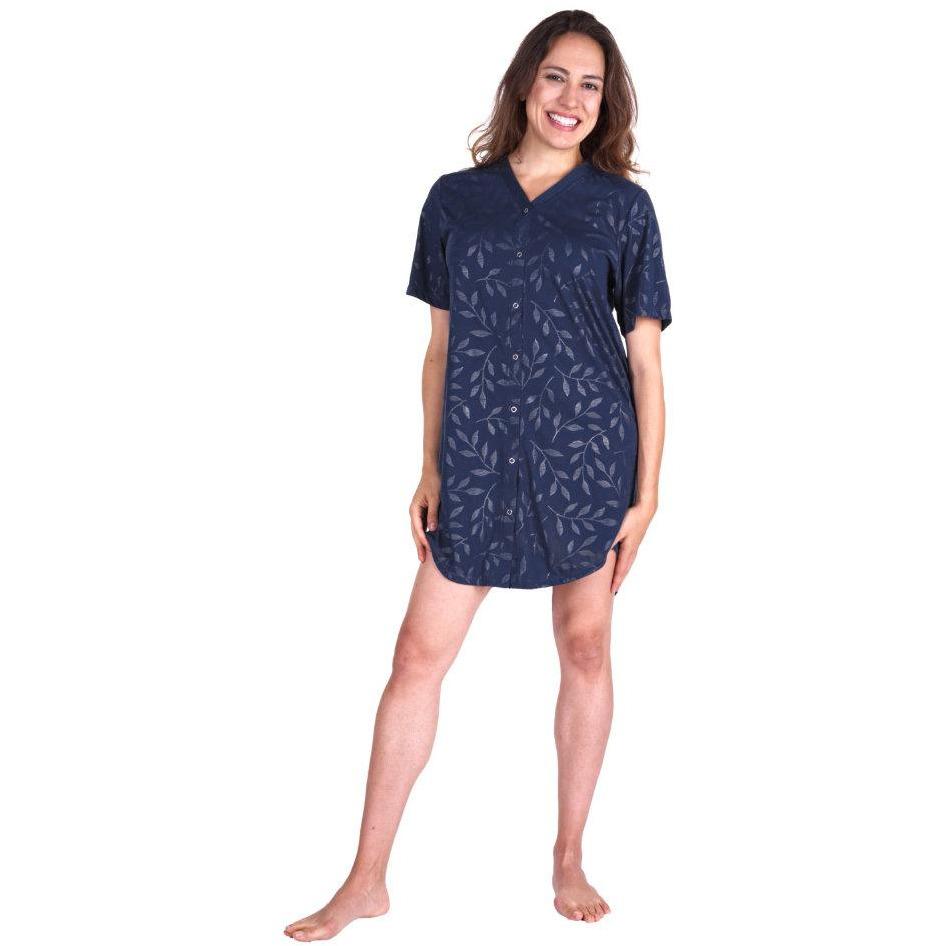 Image of Women's Moisture Wicking Snap Front Nightshirt