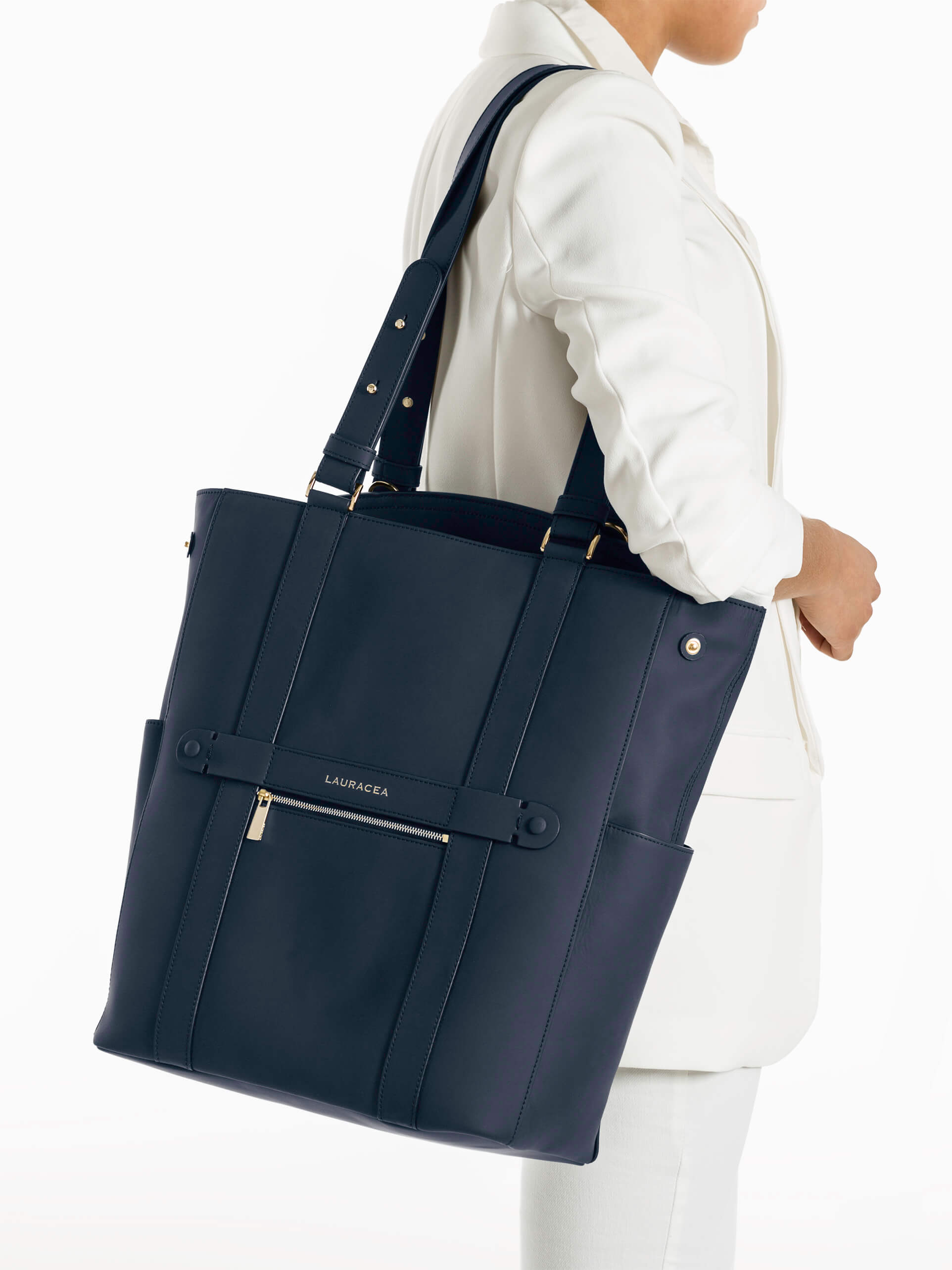 CONVERTIBLE BACKPACK TOTE - NAVY MATTE | LAURACEA