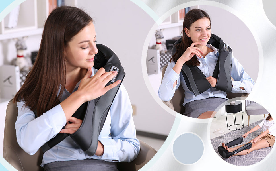 1byone Cordless Shiatsu Massager for Neck & Back with Heat Function