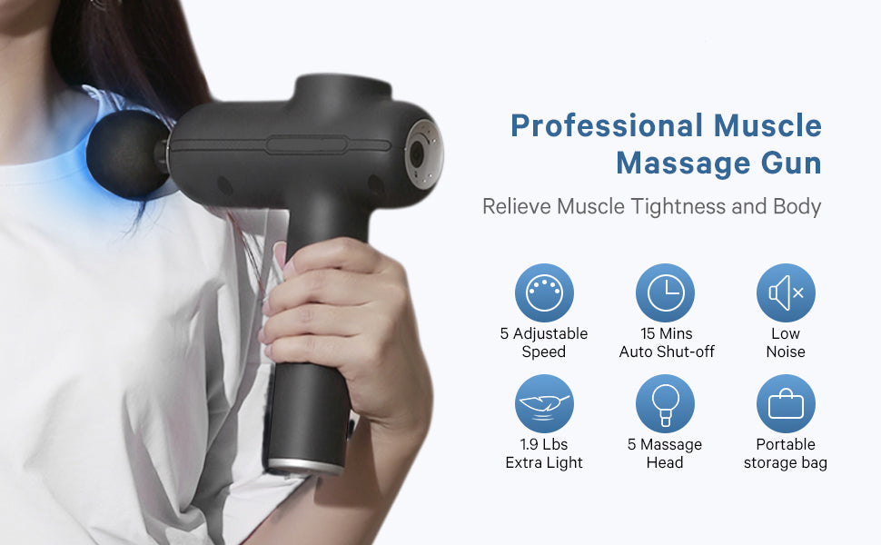 Mebak 3 Massage Gun, Massage Gun Deep Tissue for Athletes, Professional  Muscle Percussion Massage Gun,Massager Gun for Shoulder Leg Back Body Pain  Relief,Quiet Portable Sport Massager, Gifts for Him Black 