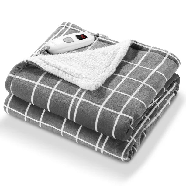 Heated Blanket Electric Throw 50" x 60" - Electric Heated Throw Blanket with 4 Heating Levels & 6 Hours Auto Off, Machine Washable for Office Use