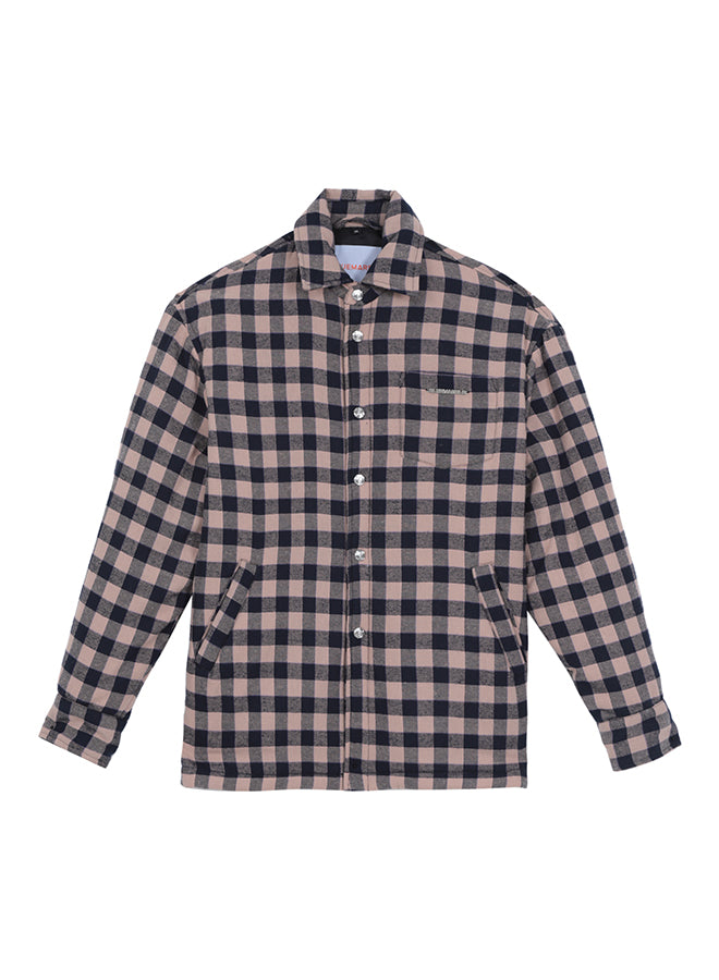 Plaid padded overshirt