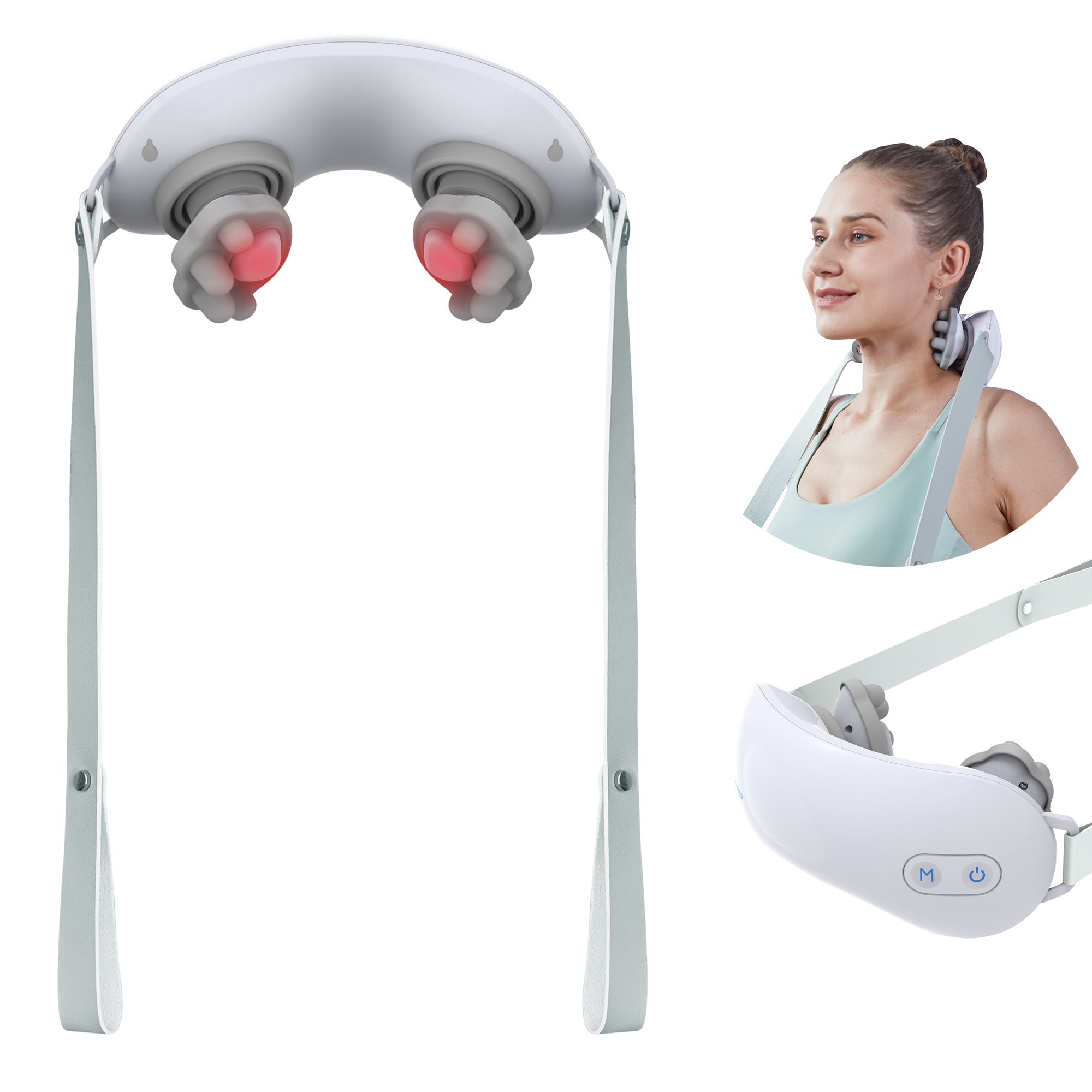 Comfier Cordless Neck Massager with Heat, Portable Rechargeable Shiats